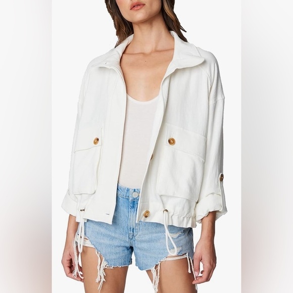 NEW BLANK NYC Women’s Utility Parka Jacket Coat with Pockets White Sz Medium - Picture 1 of 13